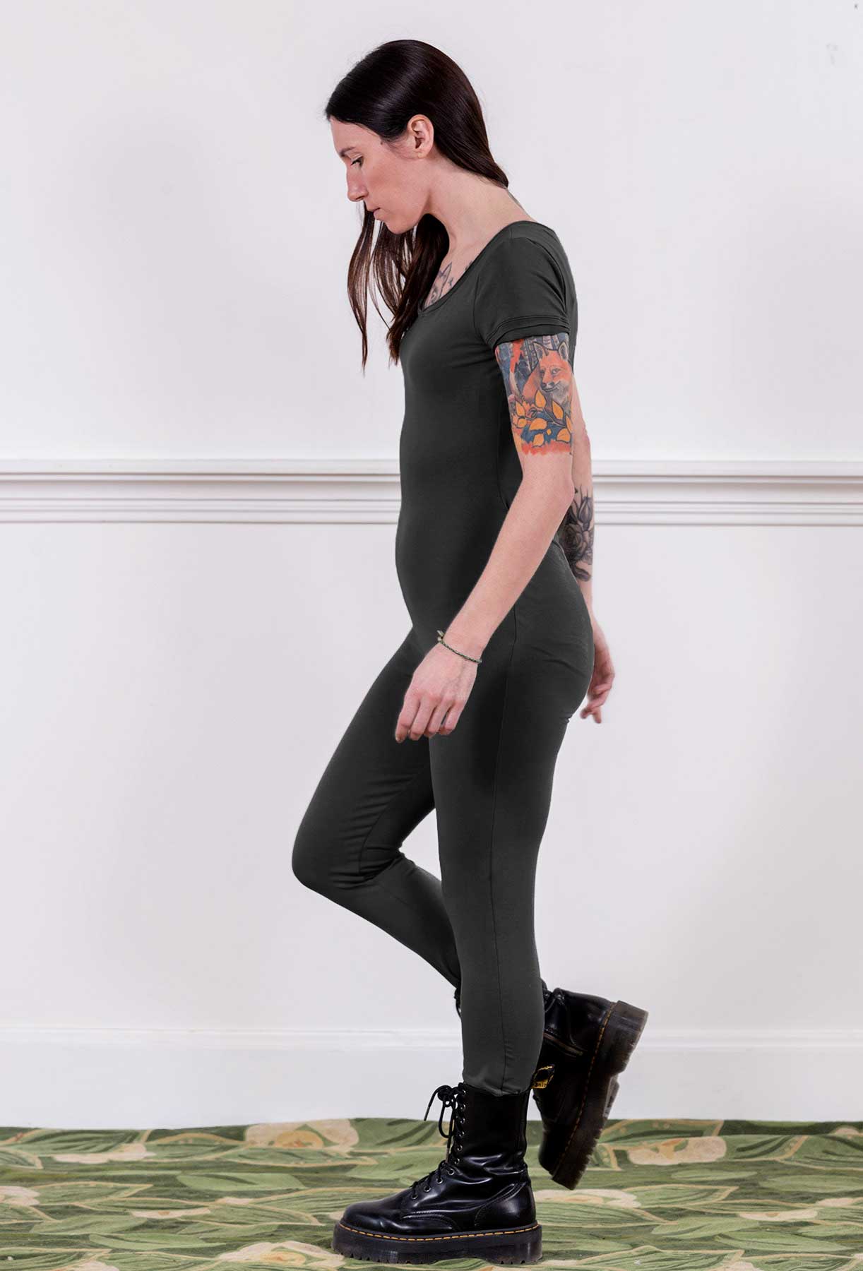 MoonEaze™ Black French Terry Soy Modal Women's One Piece Thermals-One Piece Thermals-Small-Envelope-Sleeveless-Hagsters