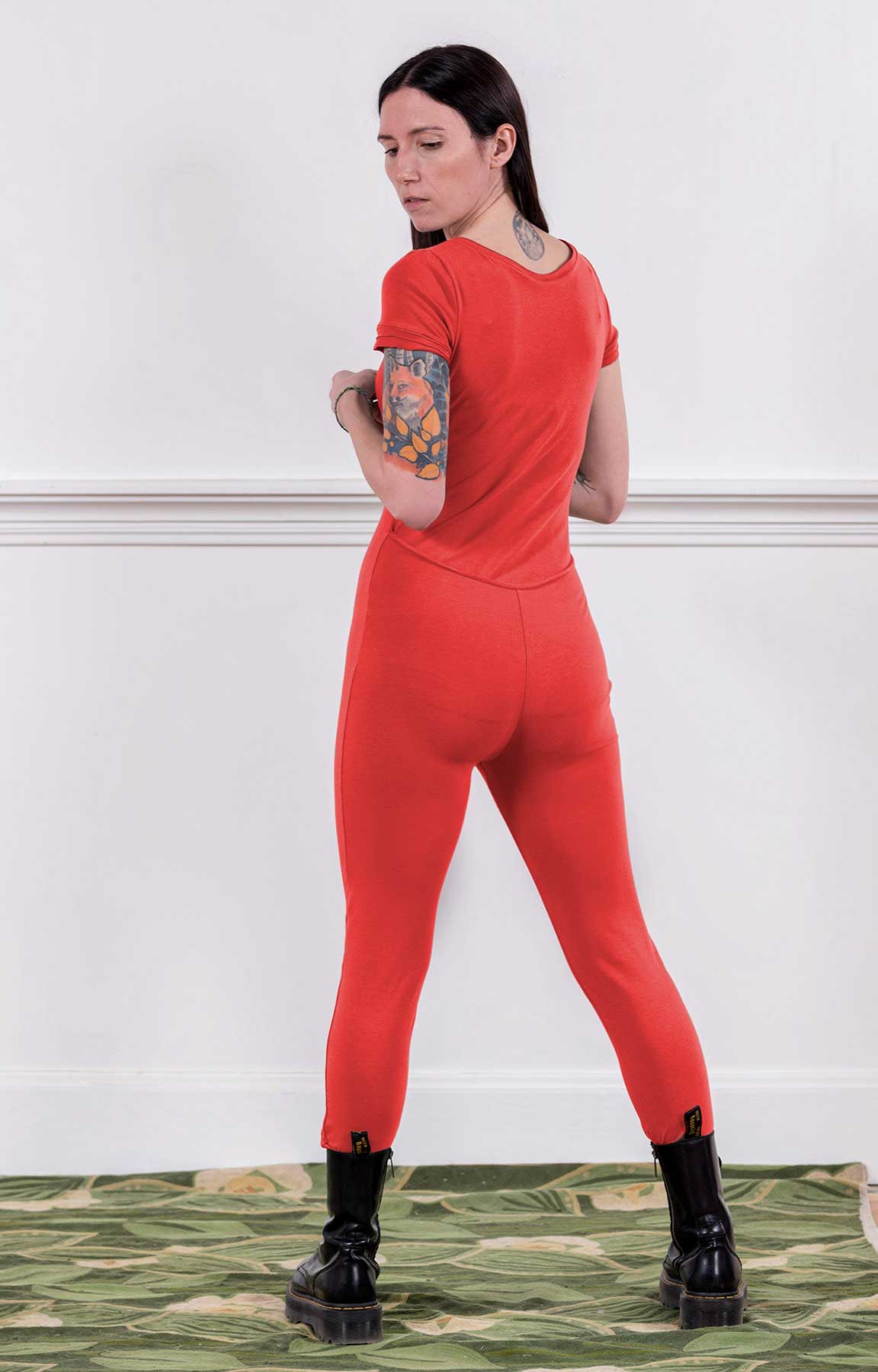 MoonEaze™ Red Bamboo Organic Cotton Knit Women's One Piece Thermal-One Piece Thermals-Small-Scoop-Sleeveless-Hagsters