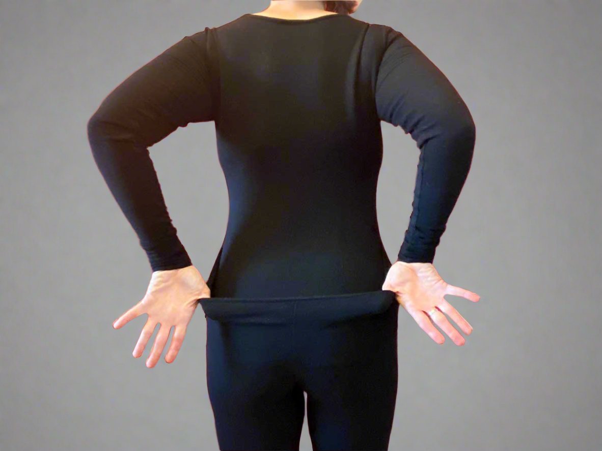 Black French Terry Soy Modal Long Sleeve Women's Union Suit - One Piece Long Johns | MoonEaze™